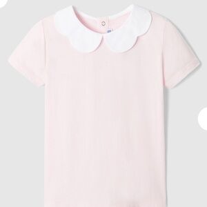 Jacadi Pink Scalloped Collar Girls Shirt